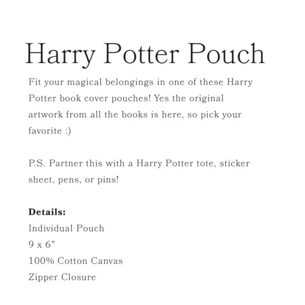 Out of Print + Harry Potter Pouch